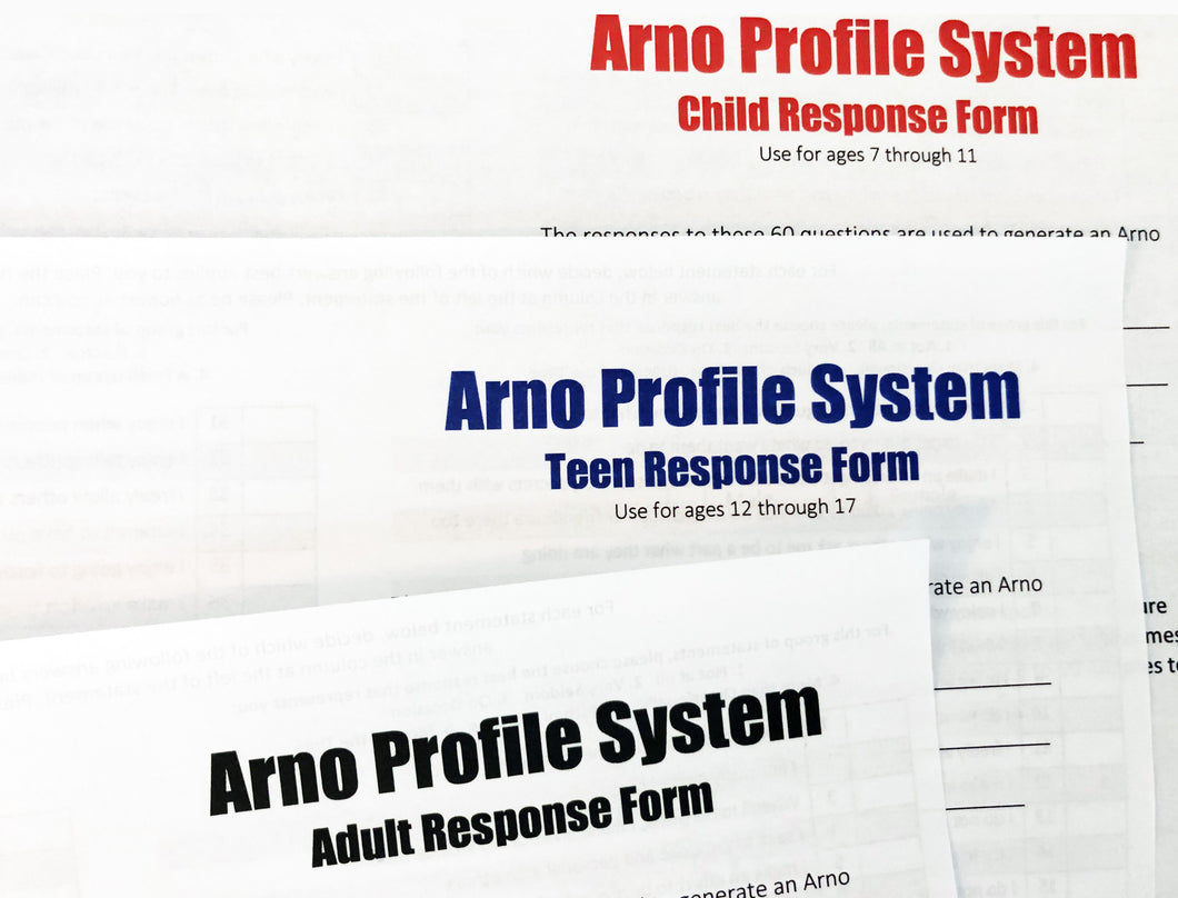 APS Questionnaire Response Form Packet: 30 Adult, 10 Teen, 10 Child